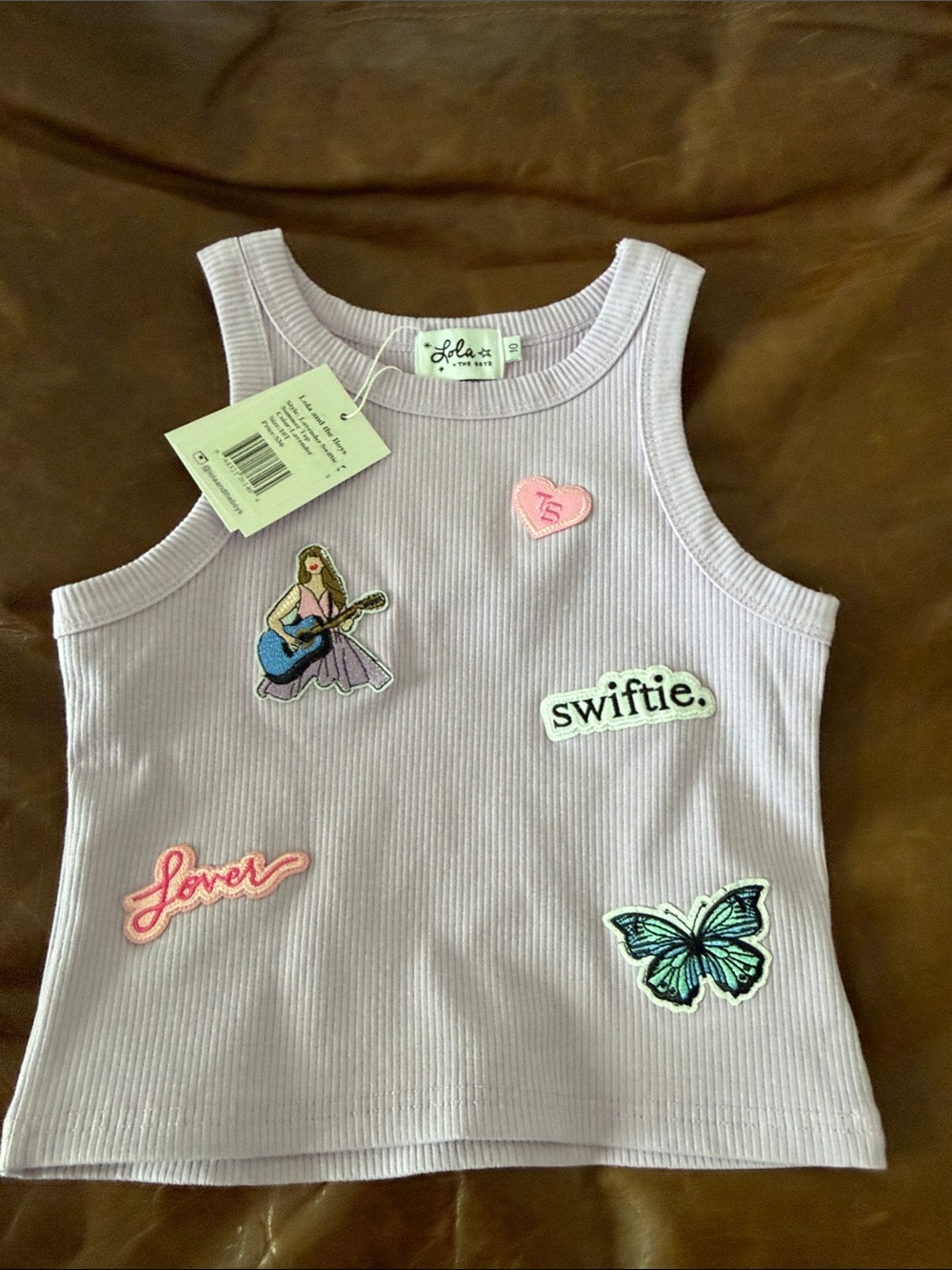 Taylor Swift Lavender Ribbed Patch Tank Top